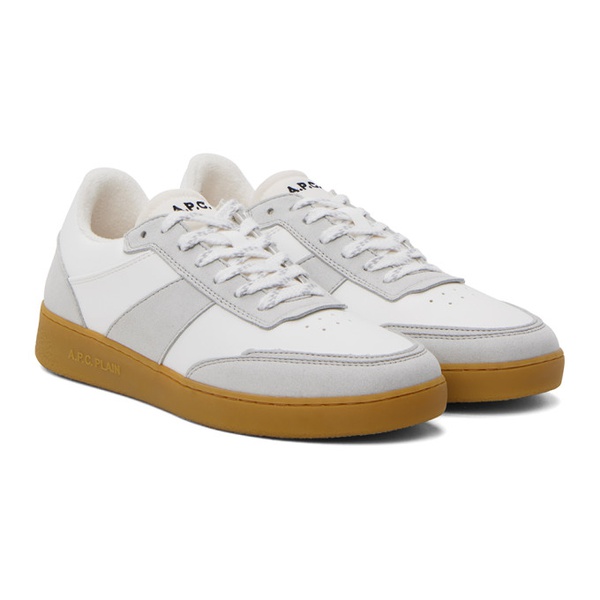  아페쎄 A.P.C. White & Gray Plain Sneakers 241252M237007