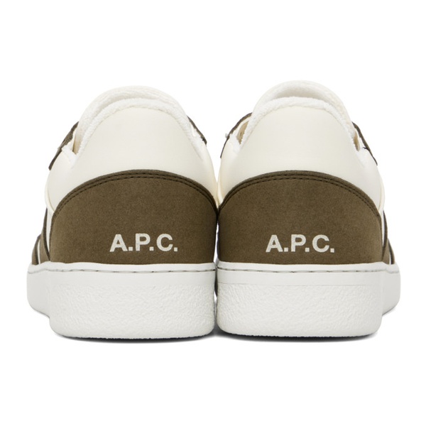  아페쎄 A.P.C. 오프화이트 Off-White & Khaki Plain Sneakers 241252M237013