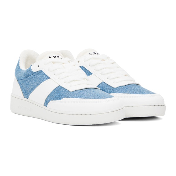  아페쎄 A.P.C. White & Blue Plain Sneakers 241252M237014