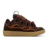랑방 Lanvin SSENSE Exclusive Brown & Orange Curb Sneakers 241254F128023