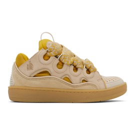 랑방 Lanvin SSENSE Exclusive Beige & Yellow Curb Sneakers 241254F128026