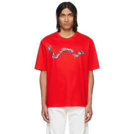 랑방 Lanvin Red Printed T-Shirt 241254M213000