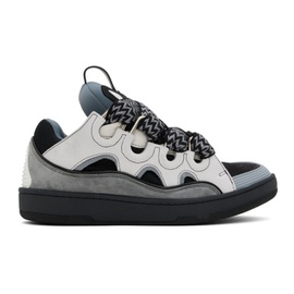 랑방 Lanvin Gray Leather Curb Sneakers 241254M237044