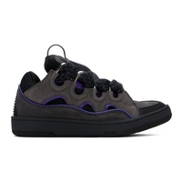 랑방 Lanvin SSENSE Exclusive Gray & Black Leather Curb Sneakers 241254M237052