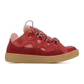 랑방 Lanvin Red Curb Leather Sneakers 241254M237064