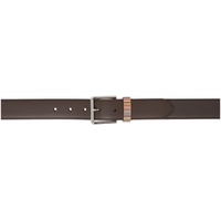 폴스미스 Paul Smith Brown Leather Signature Stripe Keeper Belt 241260M131004