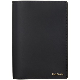 폴스미스 Paul Smith Black Signature Stripe Leather Passport Holder 241260M162001