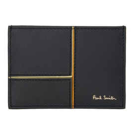 폴스미스 Paul Smith Black Paneled Leather Card Holder 241260M163007