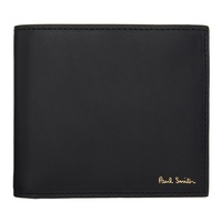 폴스미스 Paul Smith Black Leather Signature Stripe Interior Billfold Wallet 241260M164003