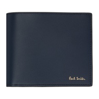 폴스미스 Paul Smith Blue Leather Billfold Signature Stripe Interior Wallet 241260M164004