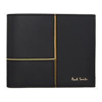 폴스미스 Paul Smith Black Paneled Leather Billfold Wallet 241260M164010