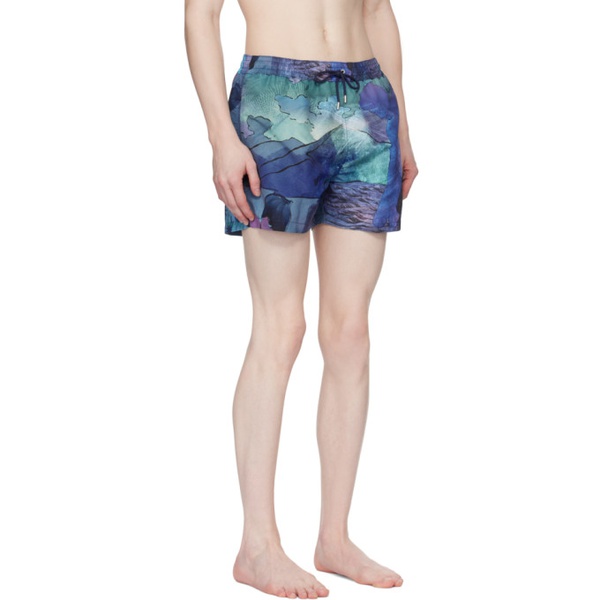  폴스미스 Paul Smith Blue Narcissus Swim Shorts 241260M208004