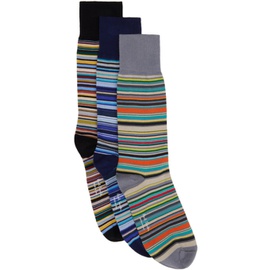 폴스미스 Paul Smith Three-Pack Multicolor Socks 241260M220003
