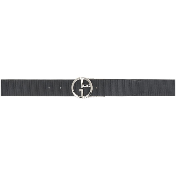 아르마니 조르지오 아르마니 Giorgio Armani Black Logo Reversible Belt 241262M131000