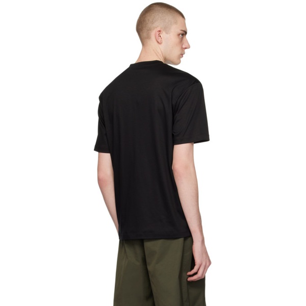 아르마니 조르지오 아르마니 Giorgio Armani Black Embroidered T-Shirt 241262M213002