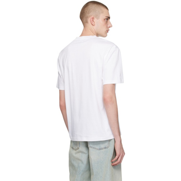 아르마니 조르지오 아르마니 Giorgio Armani White Embroidered T-Shirt 241262M213004