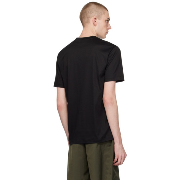 아르마니 조르지오 아르마니 Giorgio Armani Black Embroidered T-Shirt 241262M213005
