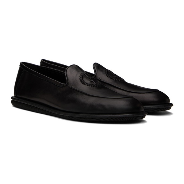 아르마니 조르지오 아르마니 Giorgio Armani Black Vintage Nappa Leather Loafers 241262M231001