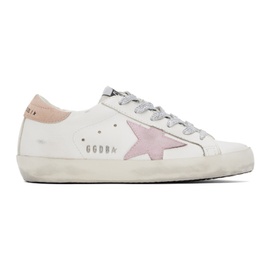 골든구스 Golden Goose White & Pink Super-Star Sneakers 241264F128020