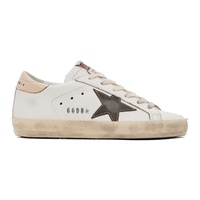 골든구스 Golden Goose SSENSE Exclusive White & Beige Super-Star Sneakers 241264F128081