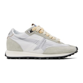 골든구스 Golden Goose White & Gray Marathon Sneakers 241264M237066