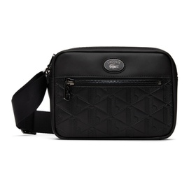 라코스테 Lacoste Black Leather Monogram Shoulder Bag 241268M170002