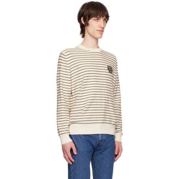 라코스테 라코스테 Lacoste 오프화이트 Off-White Striped Sweater 241268M201003