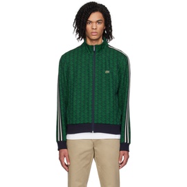 라코스테 Lacoste Navy & Green Zip Up Sweatshirt 241268M202014