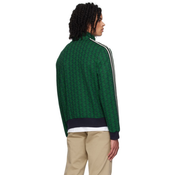라코스테 라코스테 Lacoste Navy & Green Zip Up Sweatshirt 241268M202014