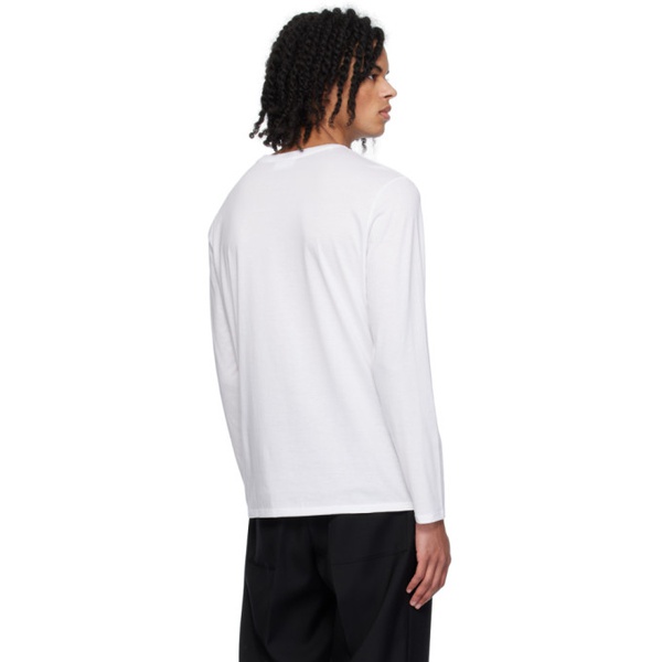 라코스테 라코스테 Lacoste White Crewneck Long Sleeve T-Shirt 241268M213009