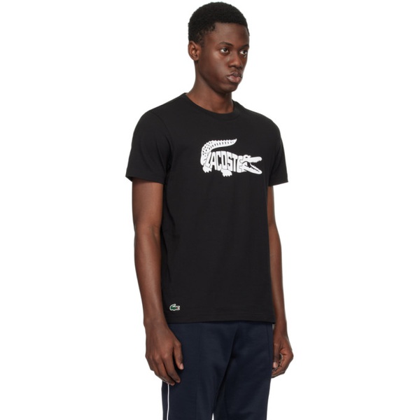 라코스테 라코스테 Lacoste Black Croc Print T-Shirt 241268M213012