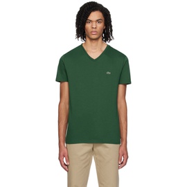 라코스테 Lacoste Green V-Neck T-Shirt 241268M213026