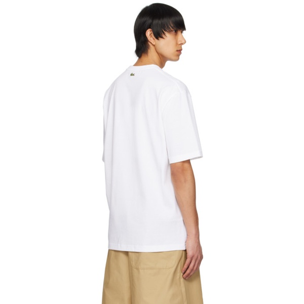 라코스테 라코스테 Lacoste White Loose-Fit T-Shirt 241268M213032