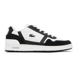 라코스테 Lacoste White & Black T-Clip Leather Sneakers 241268M237000