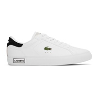 라코스테 Lacoste White & Black Powercourt Leather Sneakers 241268M237001
