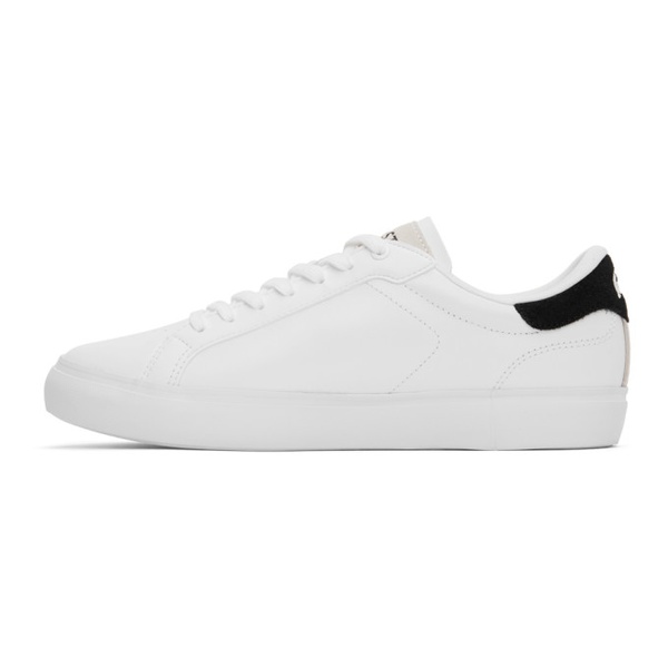 라코스테 라코스테 Lacoste White & Black Powercourt Leather Sneakers 241268M237001