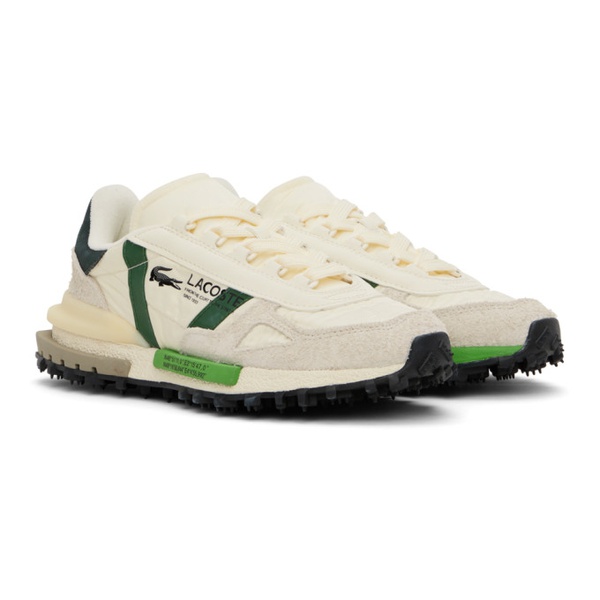라코스테 라코스테 Lacoste 오프화이트 Off-White & Green Elite Active Branded Sneakers 241268M237004