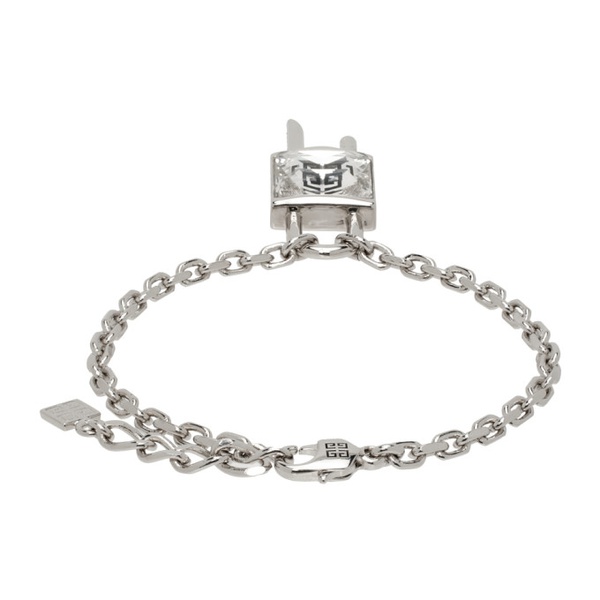지방시 지방시 Givenchy Silver Mini Lock Bracelet 241278F020002