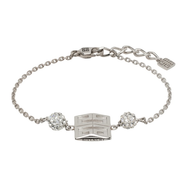 지방시 지방시 Givenchy Silver 4G Crystal Bracelet 241278F020004