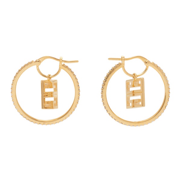 지방시 지방시 Givenchy Gold 4G Crystal Hoop Earrings 241278F022009
