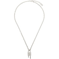 지방시 Givenchy Silver Mini Lock Necklace 241278F023003