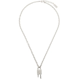 지방시 Givenchy Silver Mini Lock Necklace 241278F023003