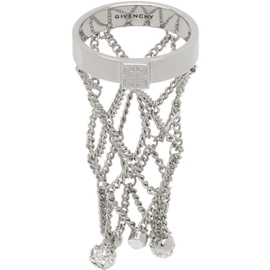 지방시 Givenchy Silver Pearling Crystal Ring 241278F024001