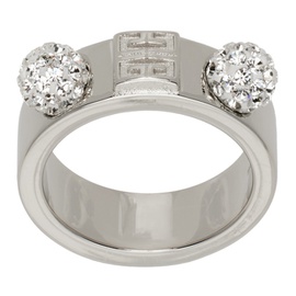 지방시 Givenchy Silver 4G Crystal Ring 241278F024005