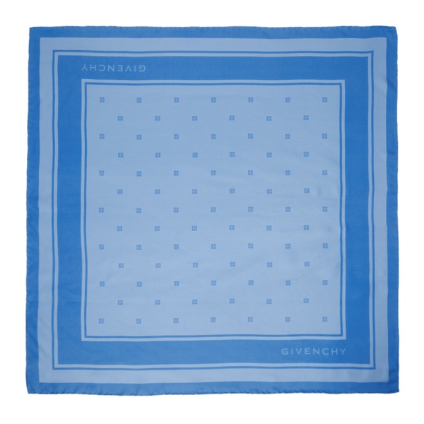 지방시 지방시 Givenchy Blue Plumetis Print Square Scarf 241278F029004