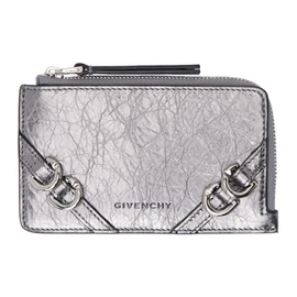 지방시 Givenchy Silver Voyou Zipped Wallet 241278F037009