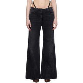 지방시 Givenchy Black Voyou Belt Jeans 241278F069007