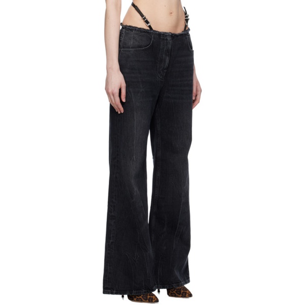 지방시 지방시 Givenchy Black Voyou Belt Jeans 241278F069007