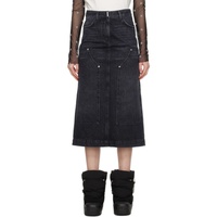 지방시 Givenchy Black Reinforced Panel Denim Midi Skirt 241278F092002