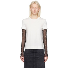 지방시 Givenchy White & Black Layered Long Sleeve T-Shirt 241278F110000